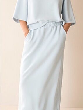 Simons Pale Blue Maxi Skirt with Elastic Waist